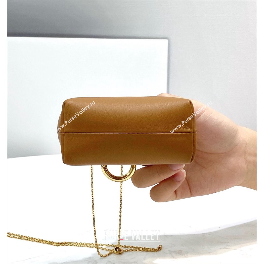 Fendi First Nano Bag Charm in Caramel Brown Nappa Leather 2021 80018S (CL-21090432)