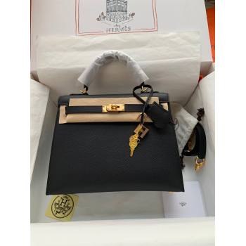 Hermes Kelly 25/28/32cm Bag in Original Epsom Leather Black/Gold 2024 (Handmand) (M-24021924)