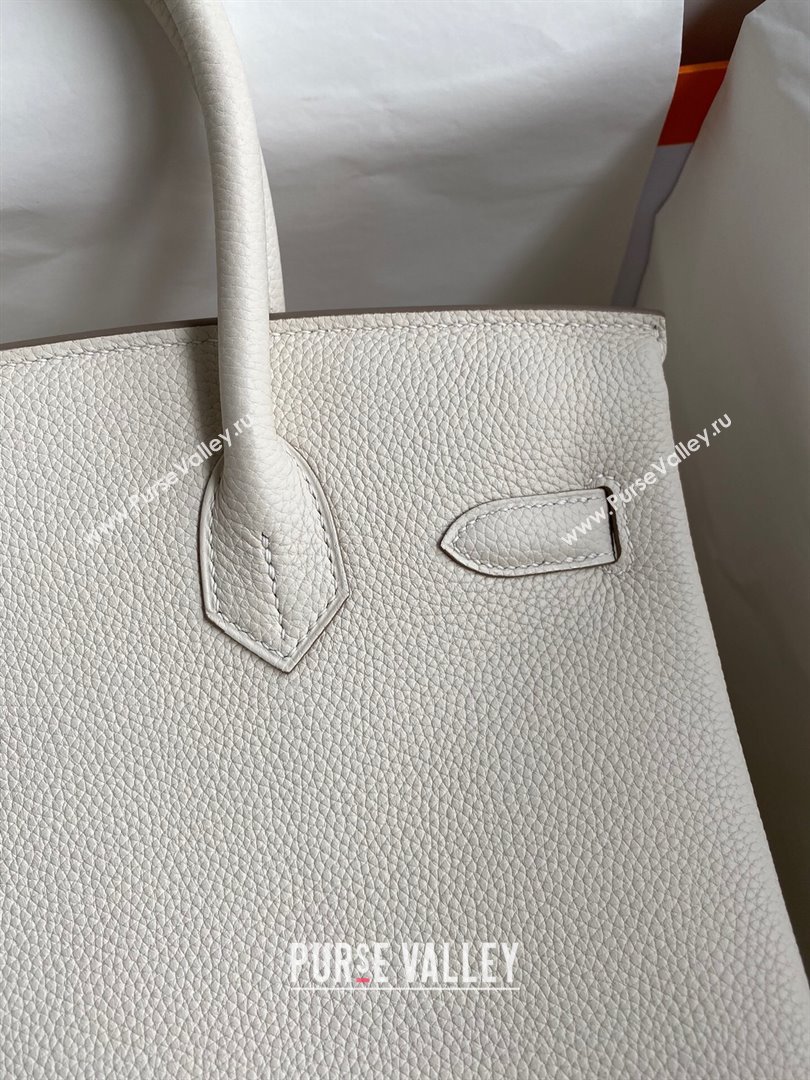Hermes Birkin 30cm/35cm Bag in Original Togo Leather Milkshake White/Gold 2024 (Full Handmade) (XYA-24040911)