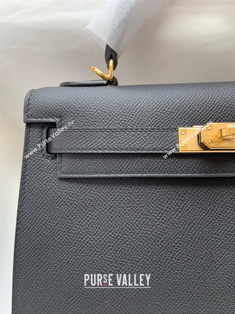 Hermes Kelly 25/28/32cm Bag in Original Epsom Leather Black/Gold 2024 (Handmand) (M-24021924)