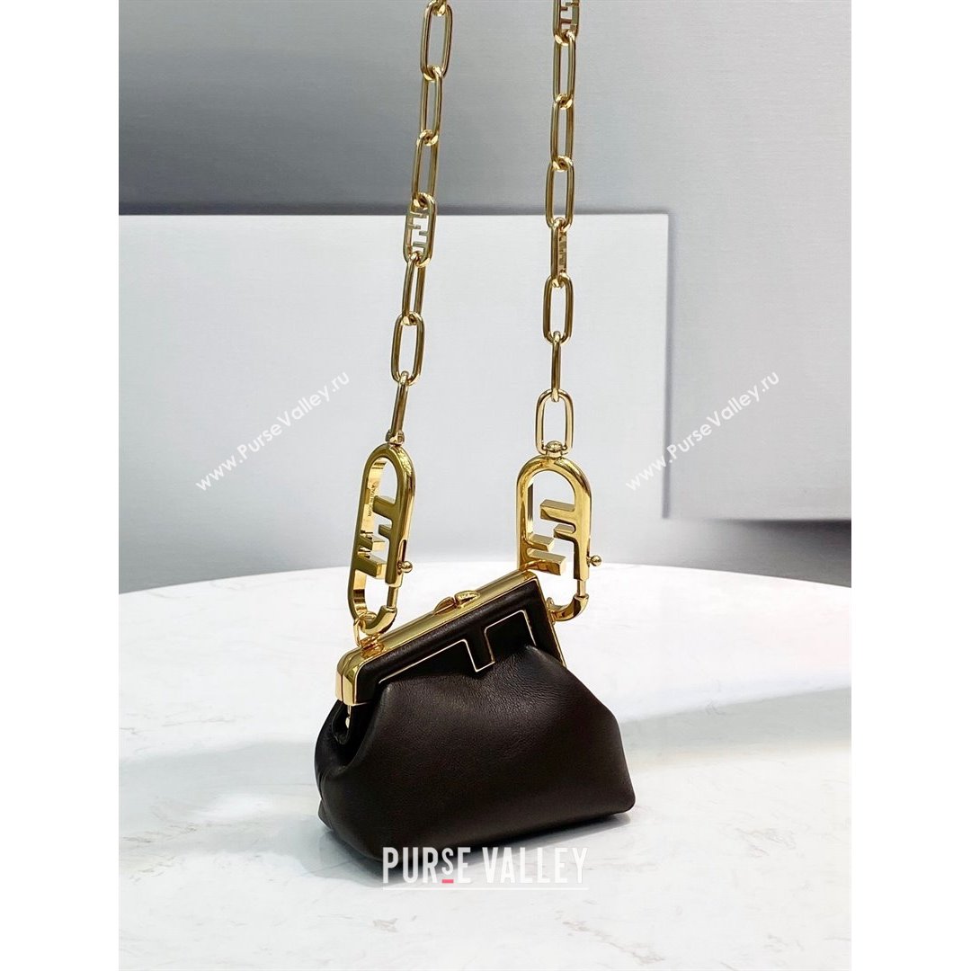 Fendi First Nano Bag Charm in Coffee Brown Nappa Leather 2021 80018S (CL-21090434)