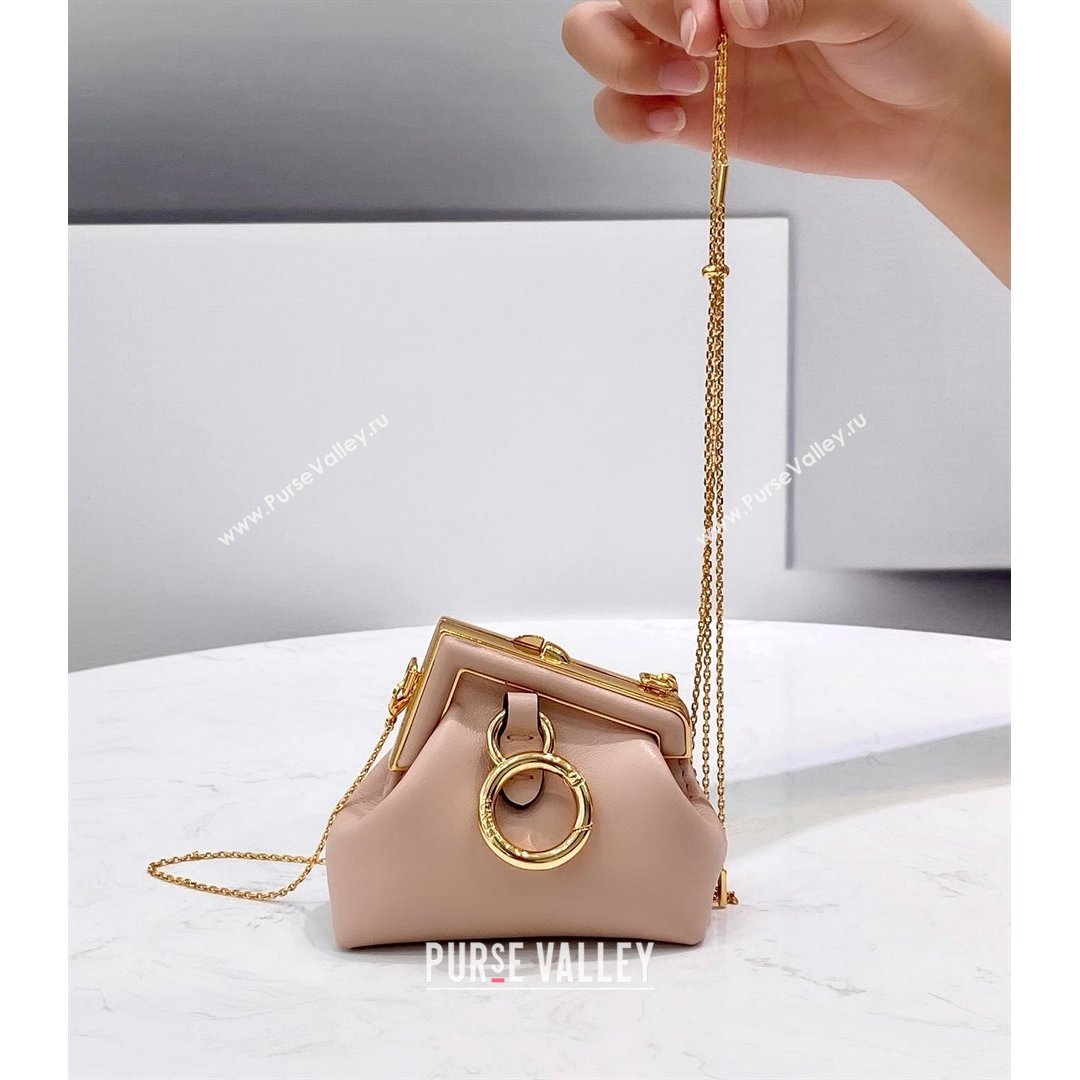Fendi First Nano Bag Charm in Pink Nappa Leather 2021 80018S (CL-21090436)