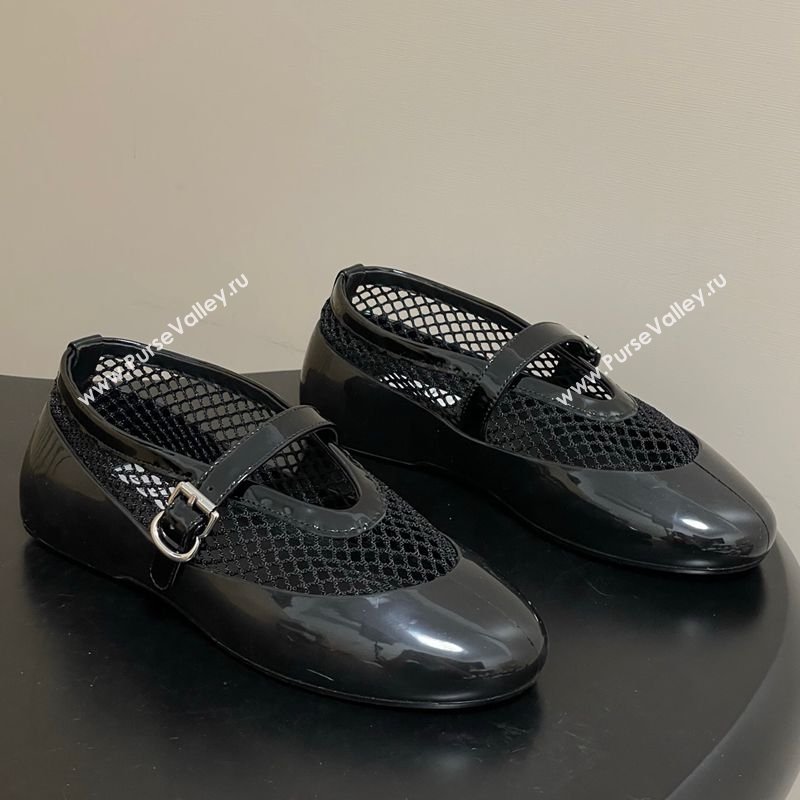 Alaia Ballets Flat in Fishnet Rubber Overshoes Black 2025 AL020704 (MD-260207063)