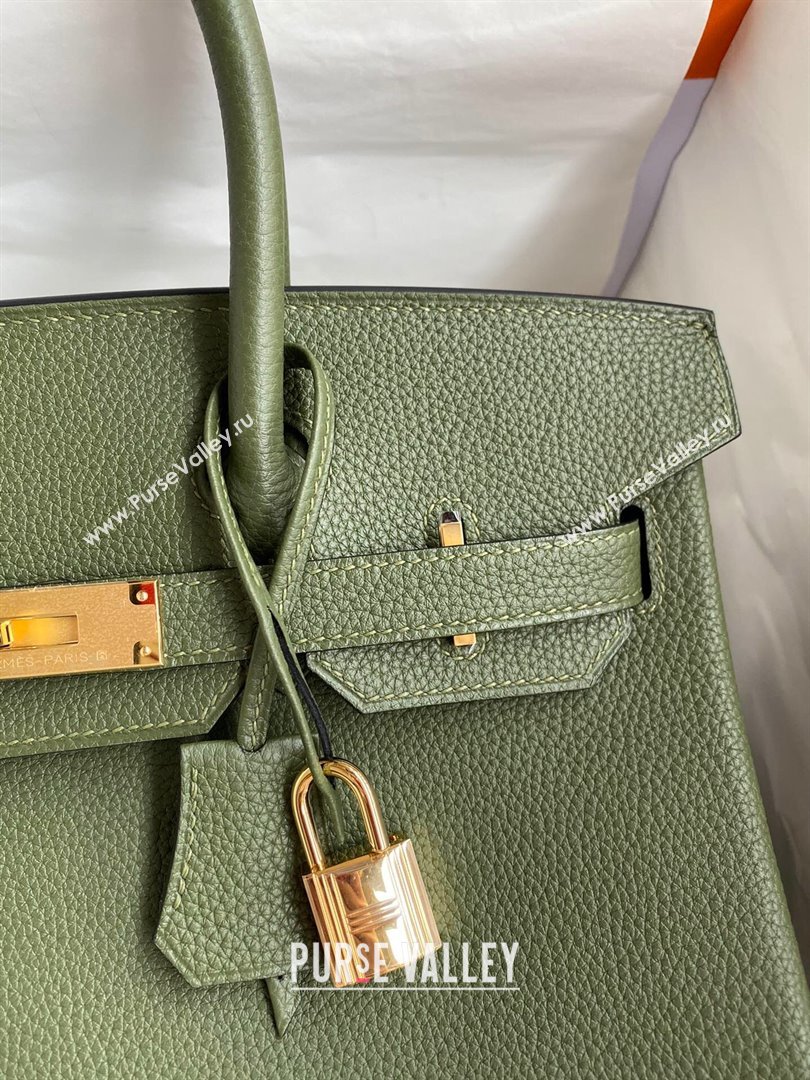 Hermes Birkin 30cm/35cm Bag in Original Togo Leather Jungle Green/Gold 2024 (Full Handmade) (XYA-24040913)