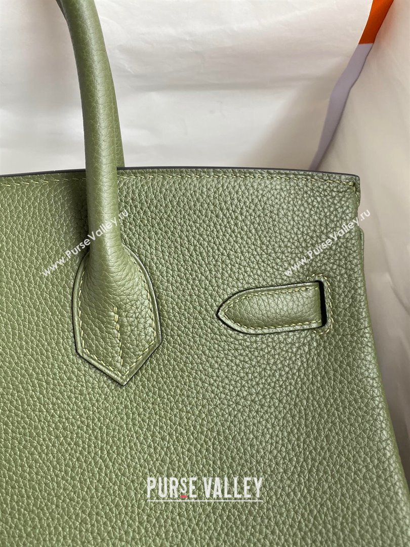Hermes Birkin 30cm/35cm Bag in Original Togo Leather Jungle Green/Gold 2024 (Full Handmade) (XYA-24040913)