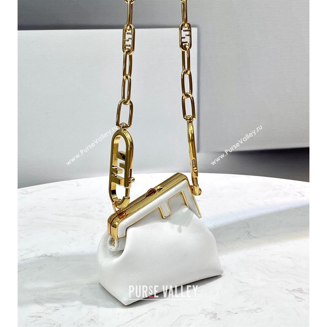 Fendi First Nano Bag Charm in White Nappa Leather 2021 80018S (CL-21090437)