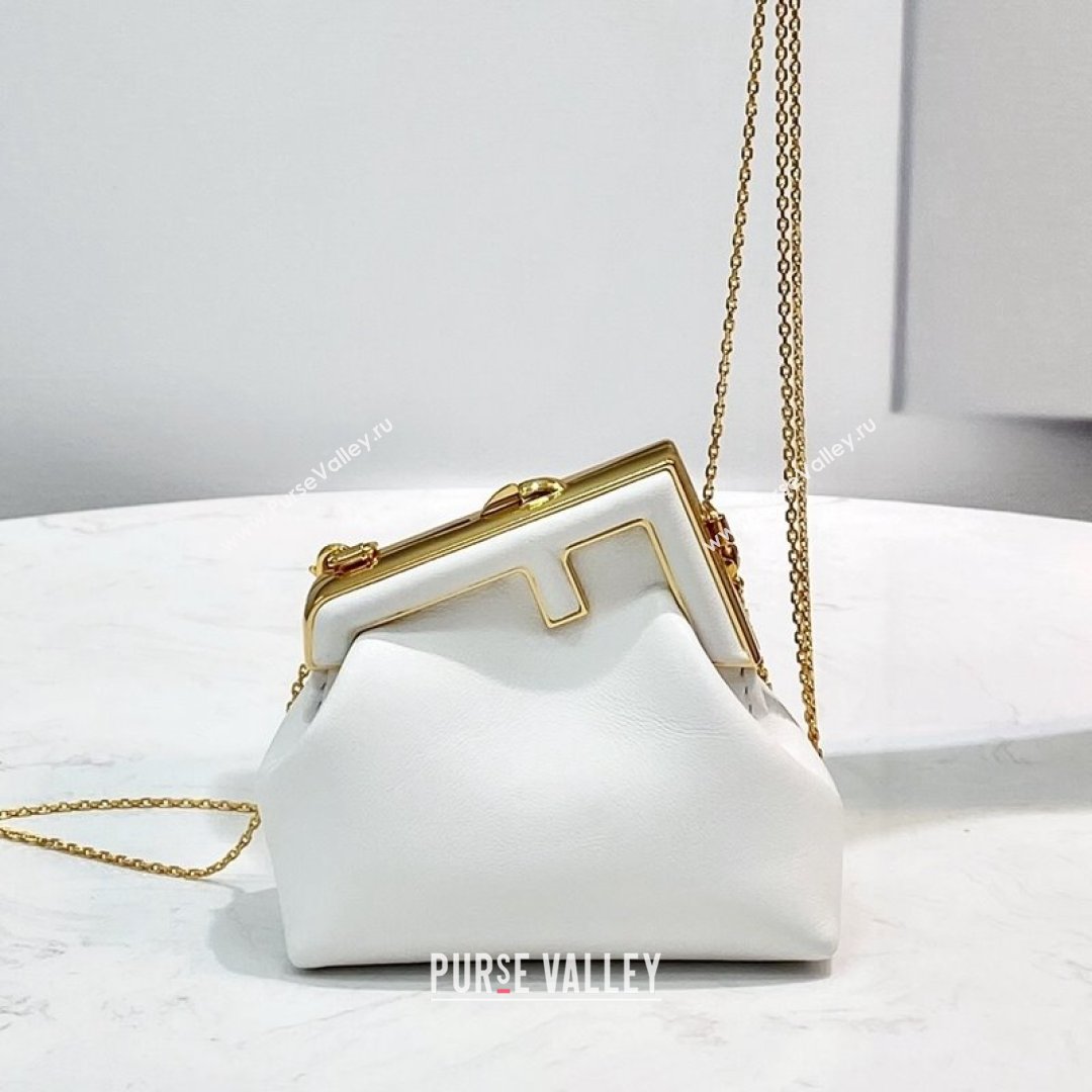 Fendi First Nano Bag Charm in White Nappa Leather 2021 80018S (CL-21090437)