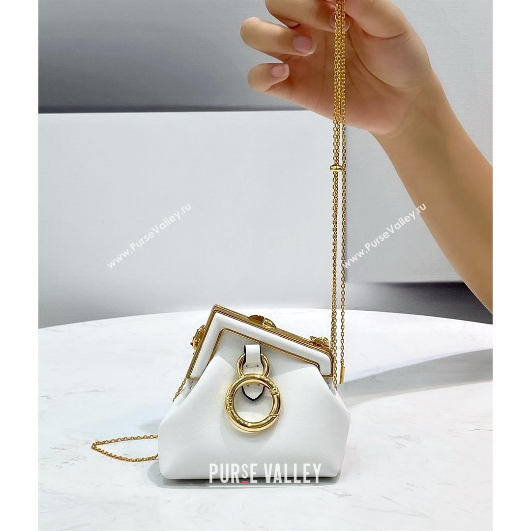 Fendi First Nano Bag Charm in White Nappa Leather 2021 80018S (CL-21090437)