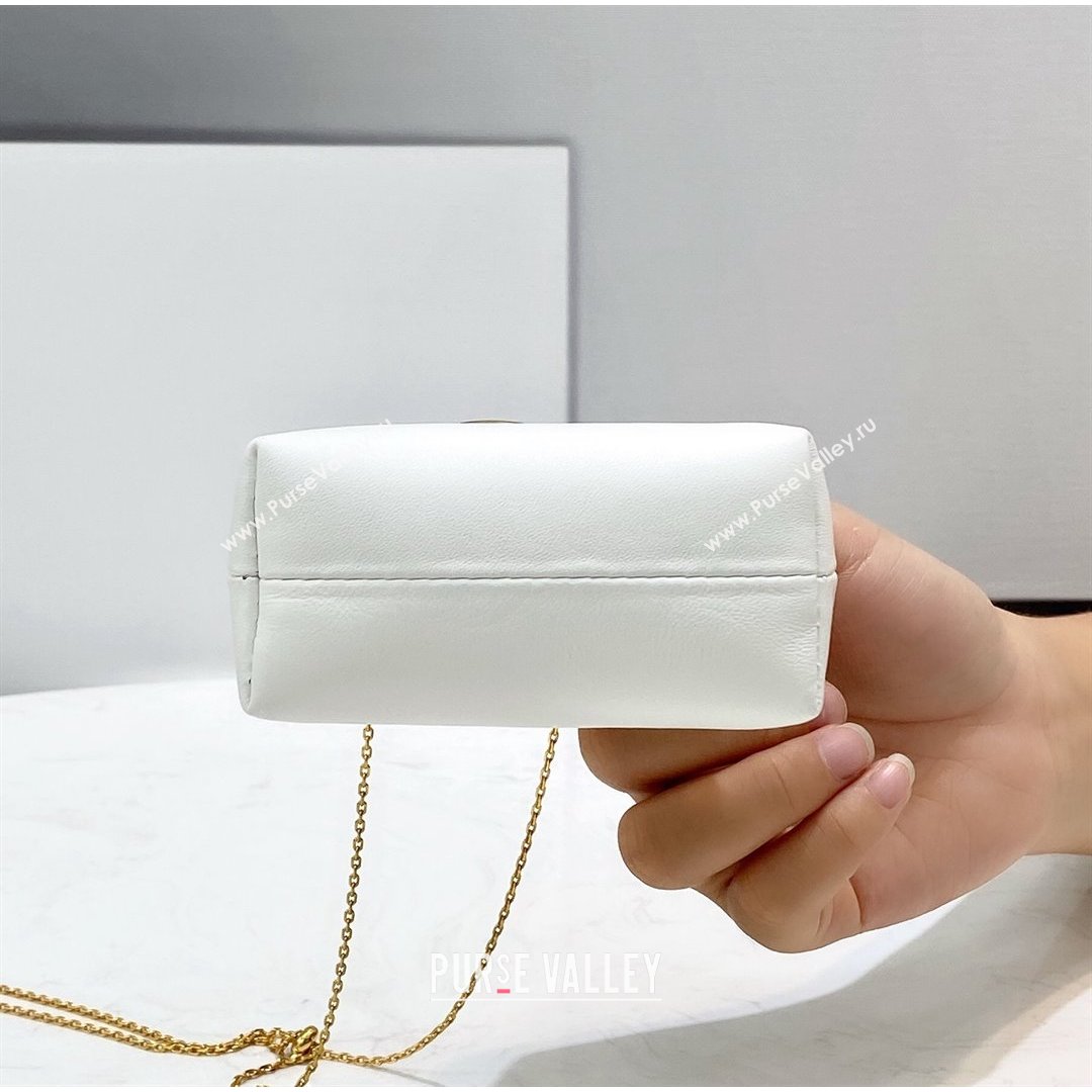 Fendi First Nano Bag Charm in White Nappa Leather 2021 80018S (CL-21090437)