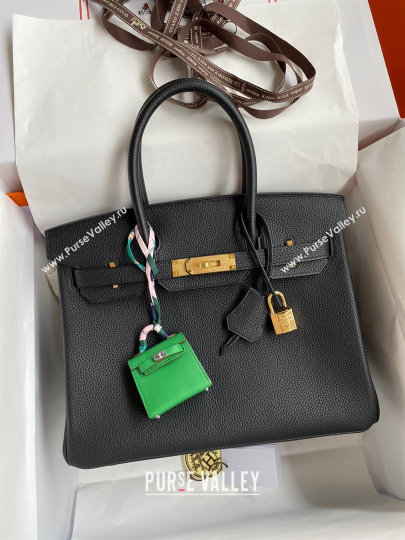Hermes Birkin 30cm/35cm Bag in Original Togo Leather Black/Gold 2024 (Full Handmade) (XYA-24040914)