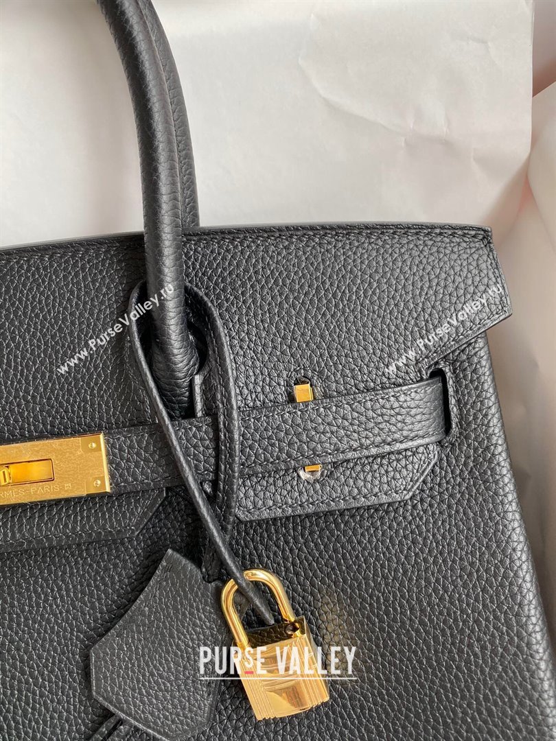 Hermes Birkin 30cm/35cm Bag in Original Togo Leather Black/Gold 2024 (Full Handmade) (XYA-24040914)
