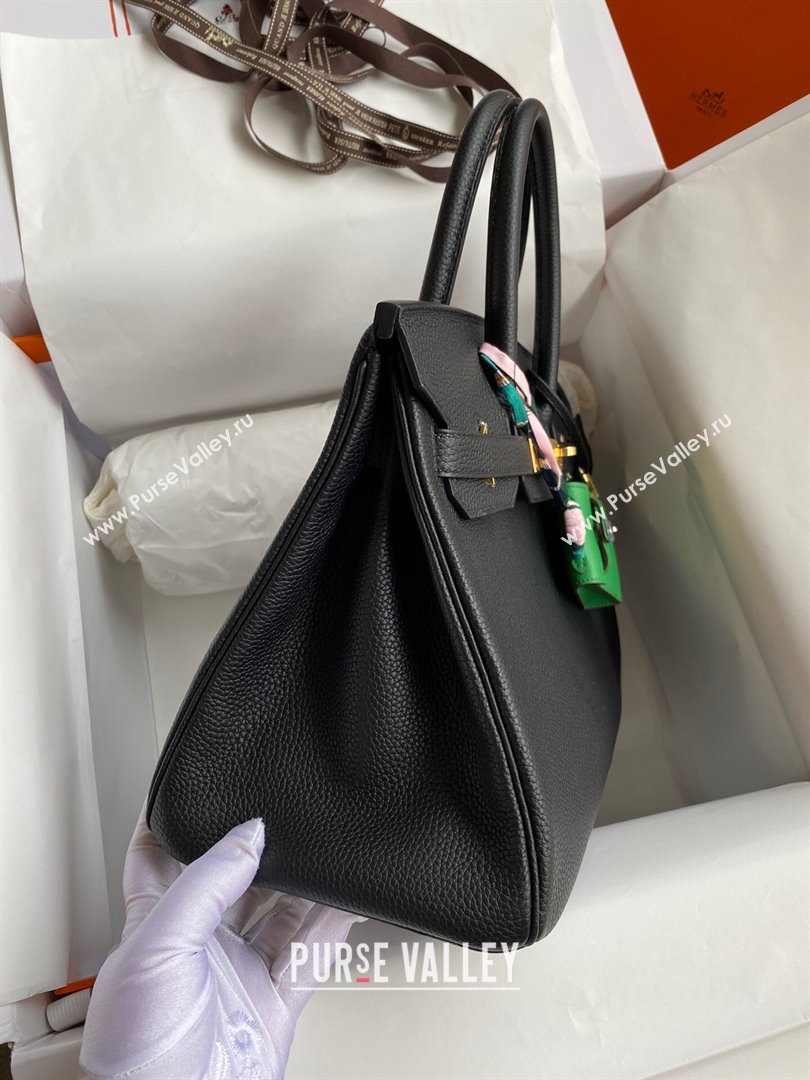 Hermes Birkin 30cm/35cm Bag in Original Togo Leather Black/Gold 2024 (Full Handmade) (XYA-24040914)