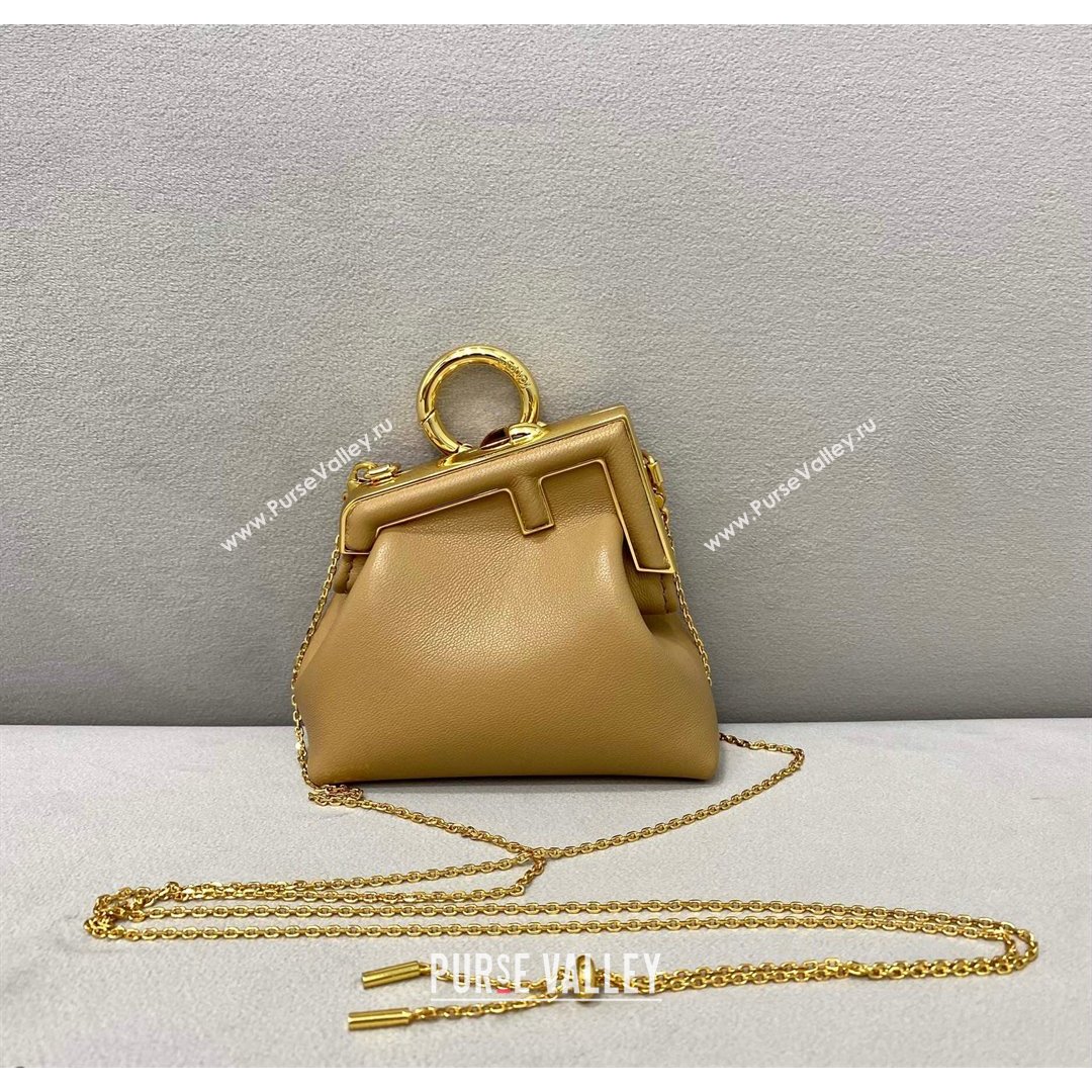 Fendi First Nano Bag Charm in Apricot Nappa Leather 2021 80018S (CL-21090431)