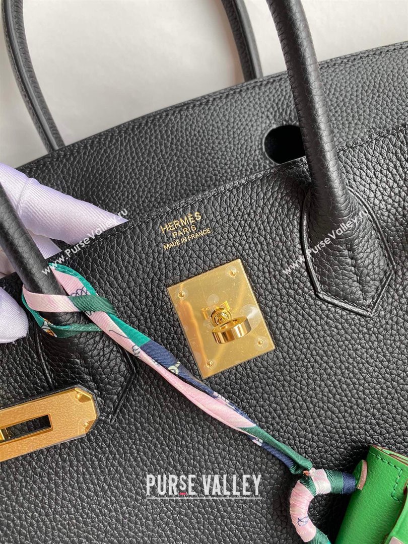 Hermes Birkin 30cm/35cm Bag in Original Togo Leather Black/Gold 2024 (Full Handmade) (XYA-24040914)