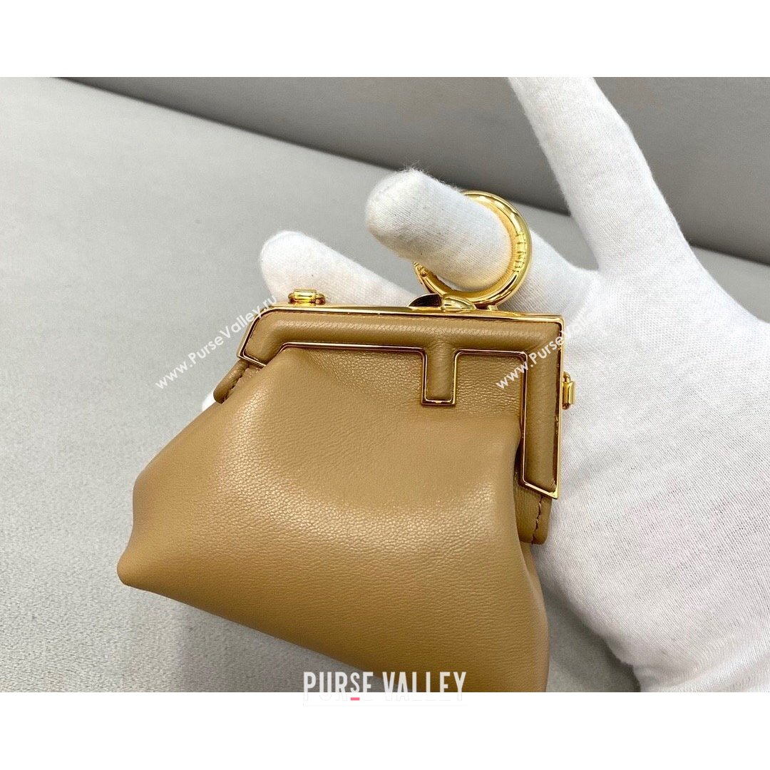 Fendi First Nano Bag Charm in Apricot Nappa Leather 2021 80018S (CL-21090431)