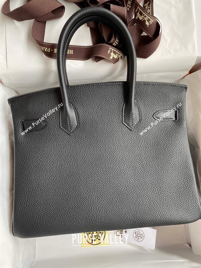 Hermes Birkin 30cm/35cm Bag in Original Togo Leather Black/Silver 2024 (Full Handmade) (XYA-24040915)