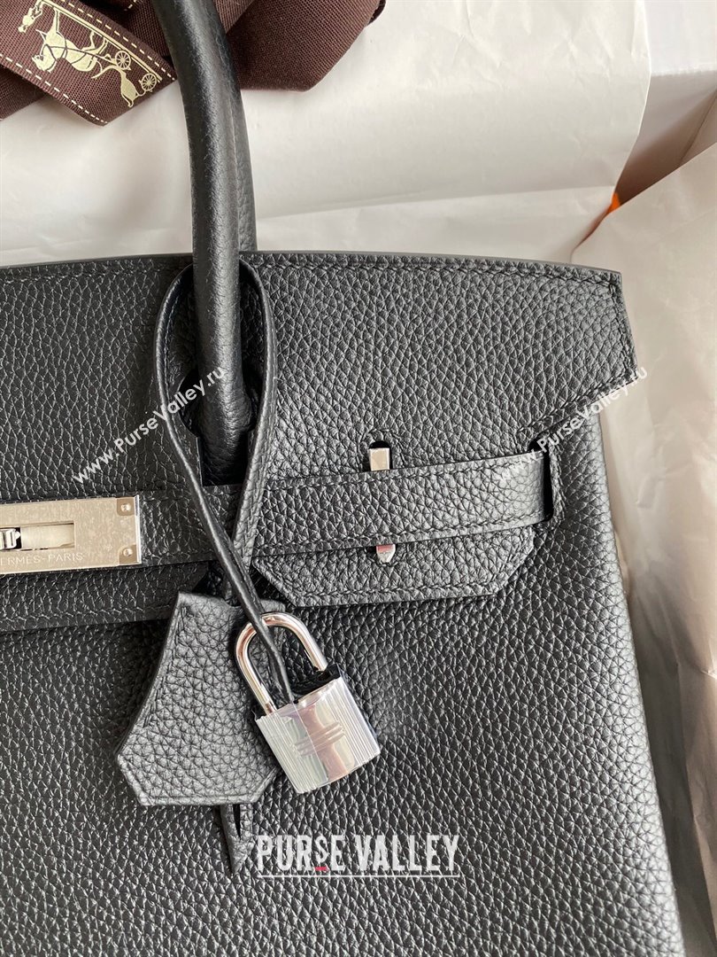 Hermes Birkin 30cm/35cm Bag in Original Togo Leather Black/Silver 2024 (Full Handmade) (XYA-24040915)