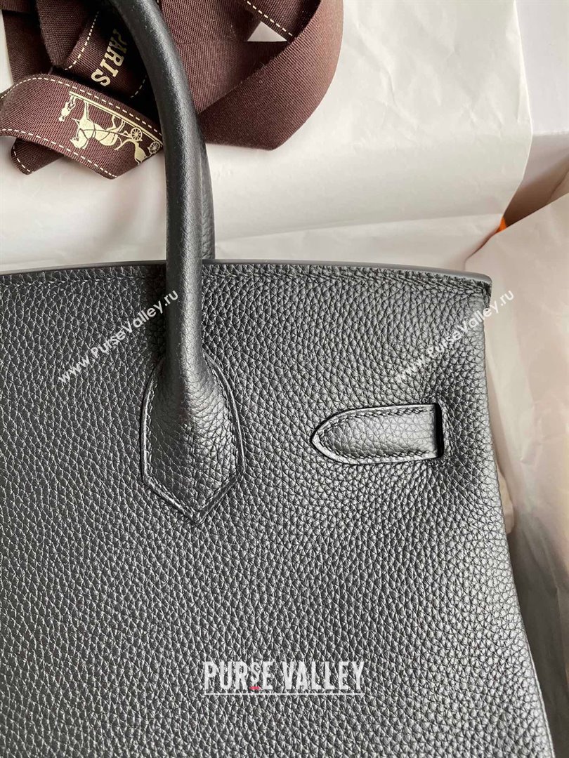 Hermes Birkin 30cm/35cm Bag in Original Togo Leather Black/Silver 2024 (Full Handmade) (XYA-24040915)