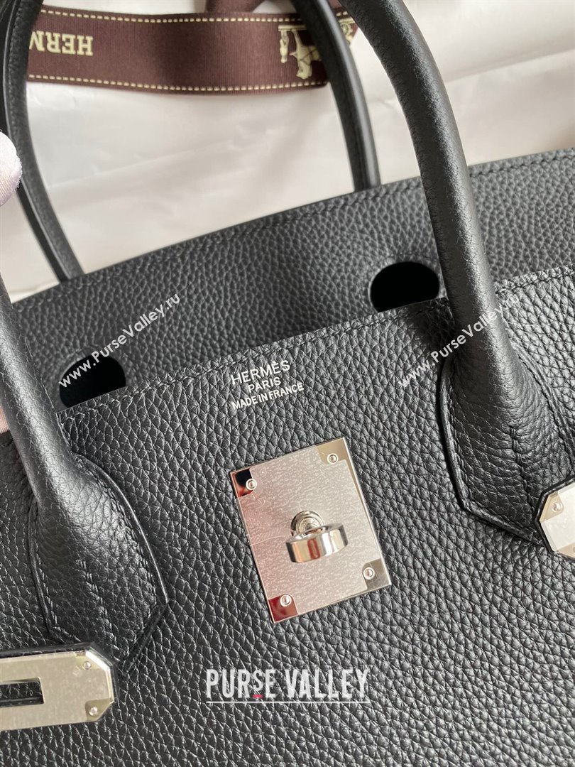Hermes Birkin 30cm/35cm Bag in Original Togo Leather Black/Silver 2024 (Full Handmade) (XYA-24040915)