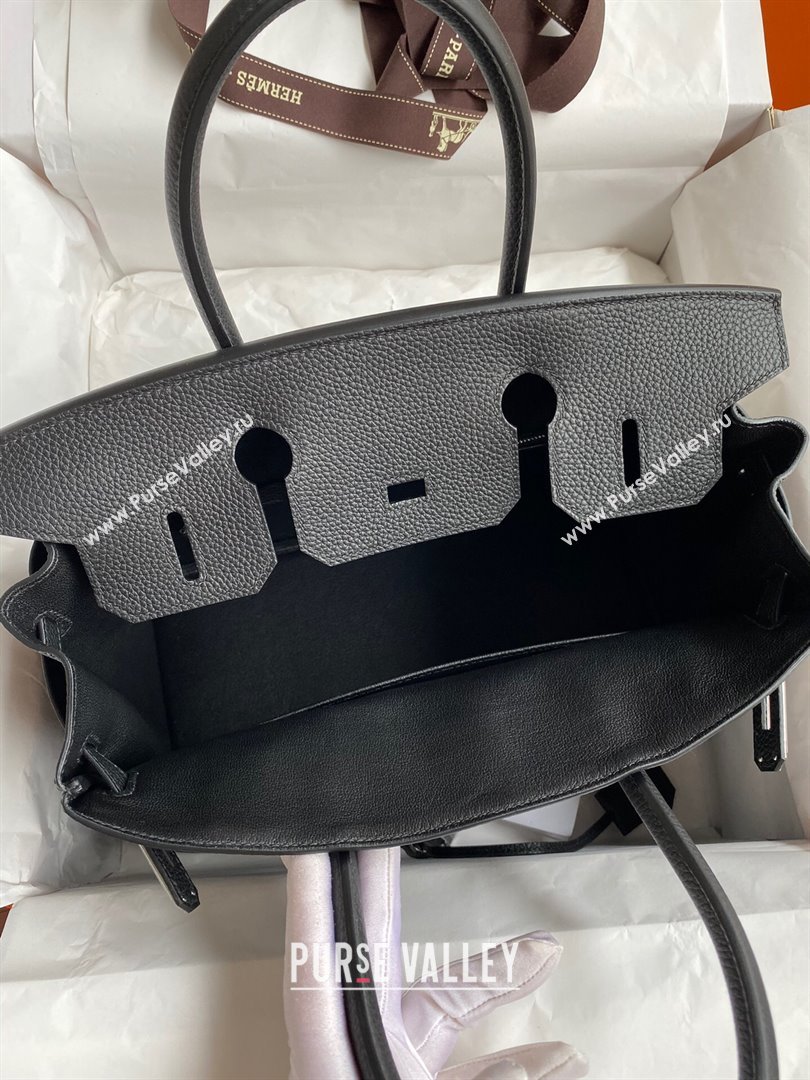 Hermes Birkin 30cm/35cm Bag in Original Togo Leather Black/Silver 2024 (Full Handmade) (XYA-24040915)