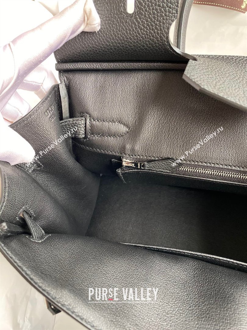 Hermes Birkin 30cm/35cm Bag in Original Togo Leather Black/Silver 2024 (Full Handmade) (XYA-24040915)