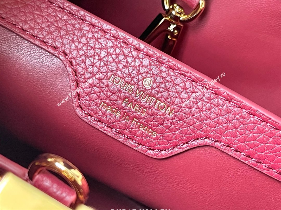 Louis Vuitton Capucines BB Bag with Strass Hardware in Taurillon Leather M24583 Deep Red 2025 (K-25011403)