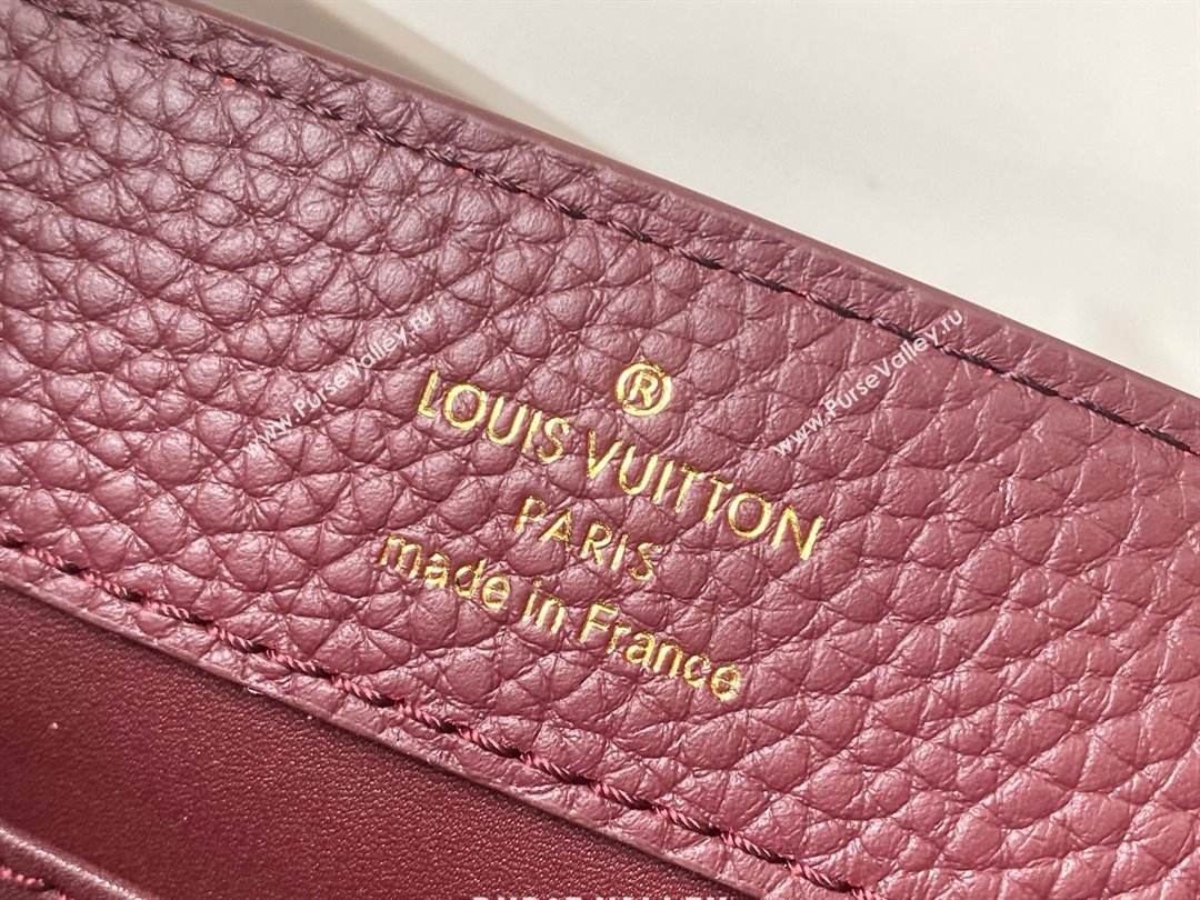 Louis Vuitton Capucines Mini Bag with Strass Hardware in Burgundy Taurillon Leather M24583 2025 (K-25010716)