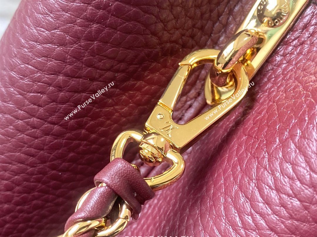 Louis Vuitton Capucines BB Bag with Strass Hardware in Burgundy Taurillon Leather M24583 2025 (K-25010717)