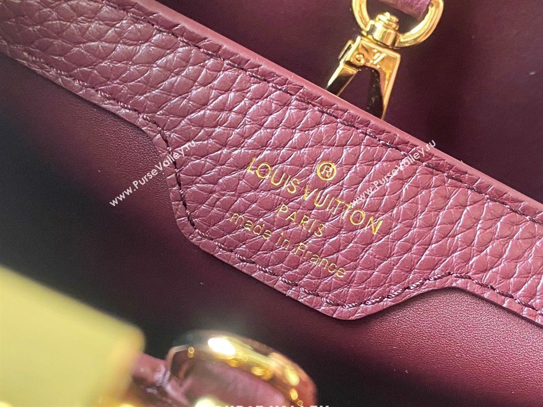 Louis Vuitton Capucines BB Bag with Strass Hardware in Burgundy Taurillon Leather M24583 2025 (K-25010717)