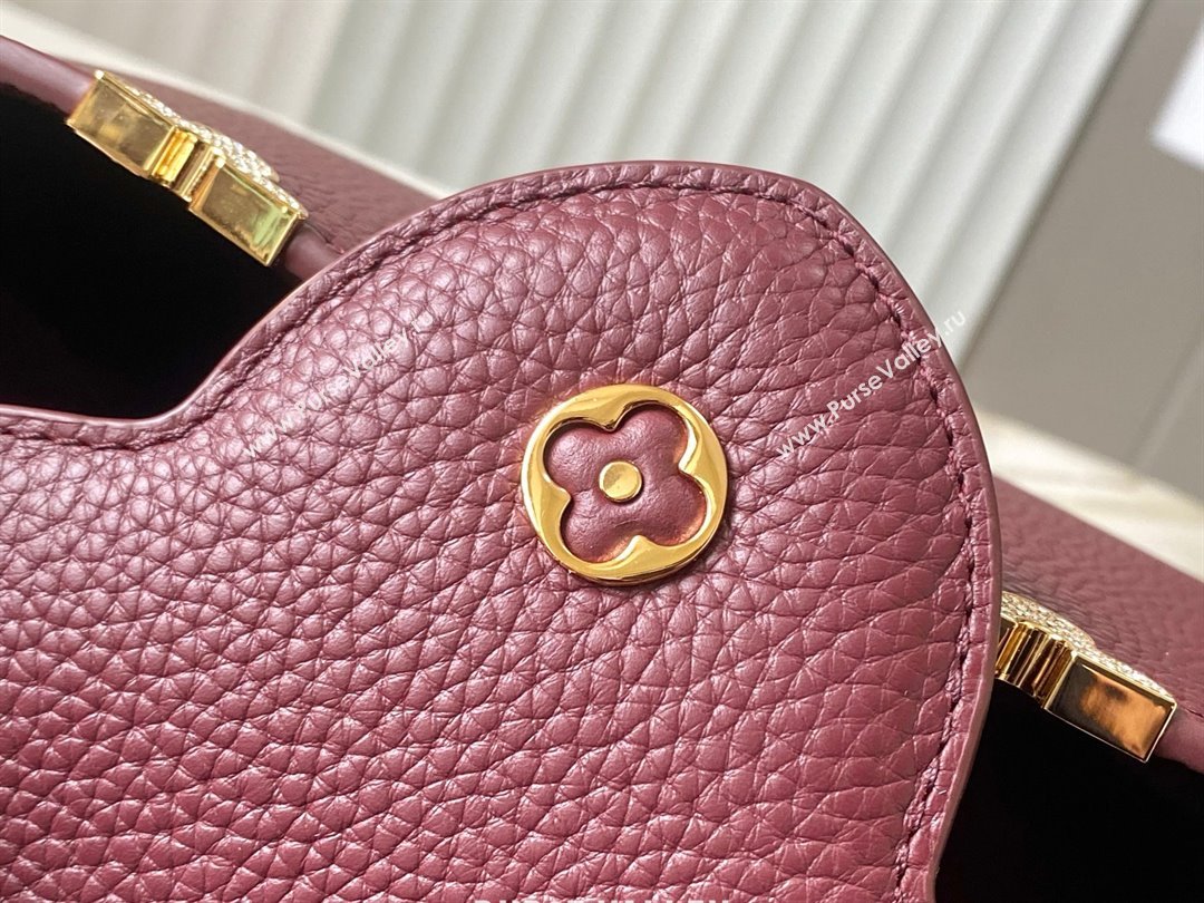 Louis Vuitton Capucines BB Bag with Strass Hardware in Burgundy Taurillon Leather M24583 2025 (K-25010717)