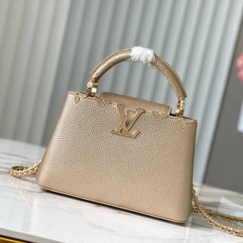 Louis Vuitton Capucines BB Bag with Strass Hardware in Gold Taurillon Leather M24583 2025 (K-25011406)