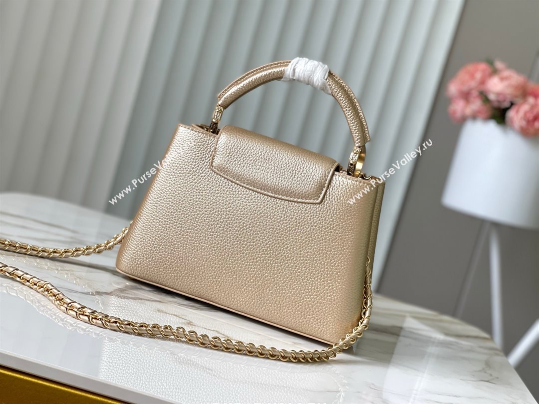 Louis Vuitton Capucines BB Bag with Strass Hardware in Gold Taurillon Leather M24583 2025 (K-25011406)