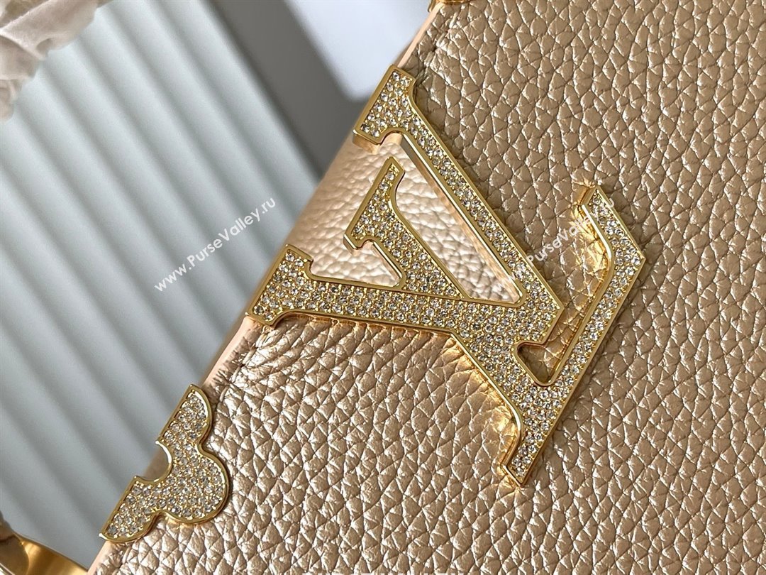 Louis Vuitton Capucines BB Bag with Strass Hardware in Gold Taurillon Leather M24583 2025 (K-25011406)