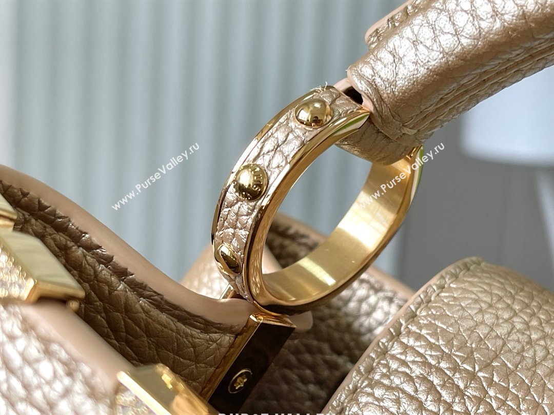 Louis Vuitton Capucines BB Bag with Strass Hardware in Gold Taurillon Leather M24583 2025 (K-25011406)