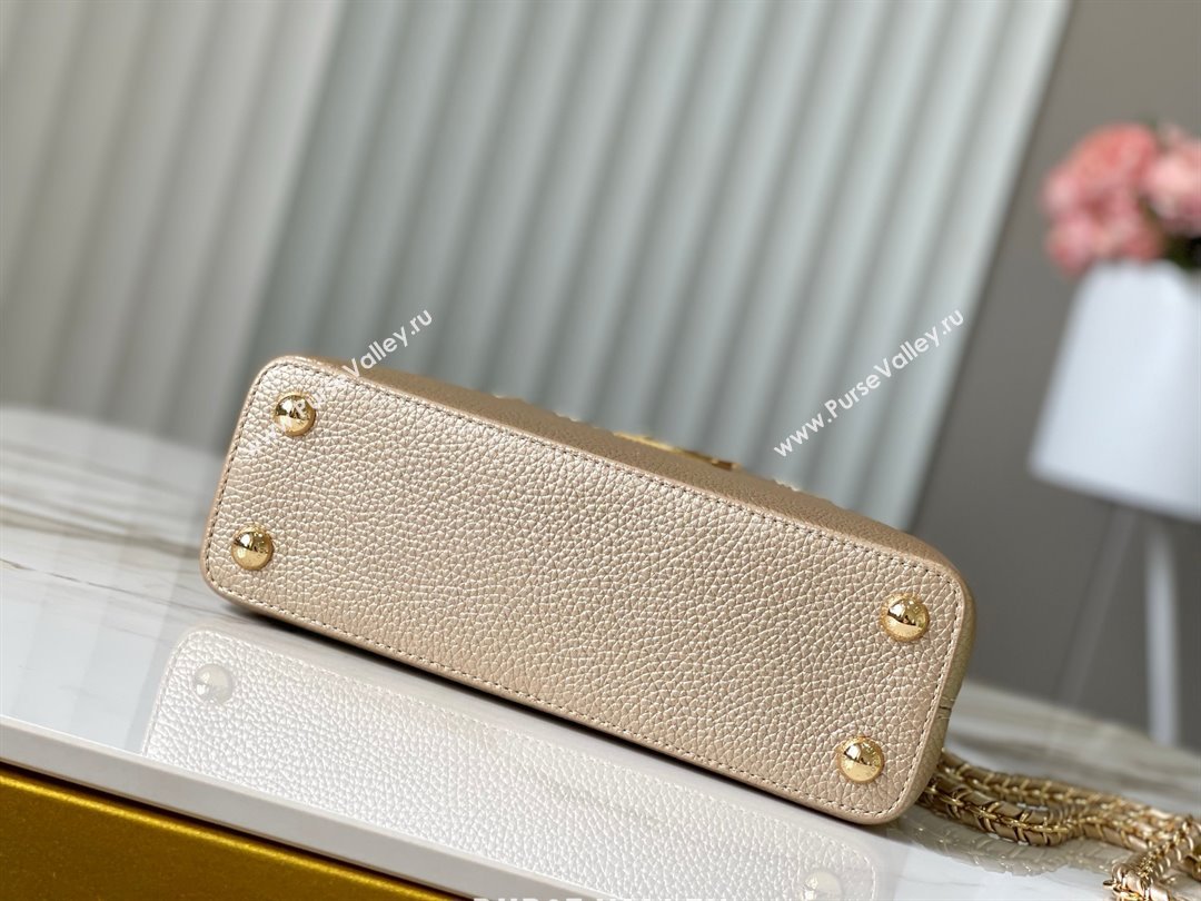 Louis Vuitton Capucines BB Bag with Strass Hardware in Gold Taurillon Leather M24583 2025 (K-25011406)