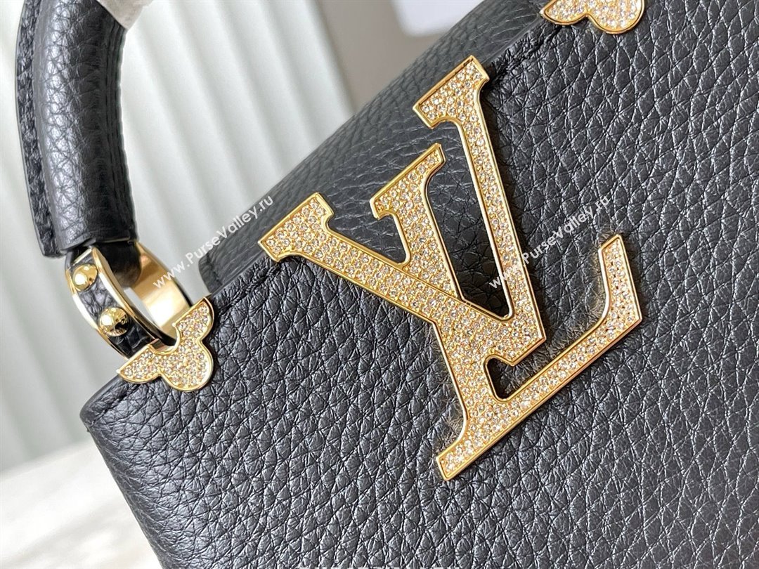 Louis Vuitton Capucines Nano Bag with Strass Hardware in Black Taurillon Leather M24583 2025 (K-25011407)