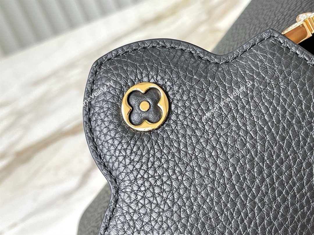 Louis Vuitton Capucines Mini Bag with Strass Hardware in Black Taurillon Leather M24583 2025 (K-25011408)