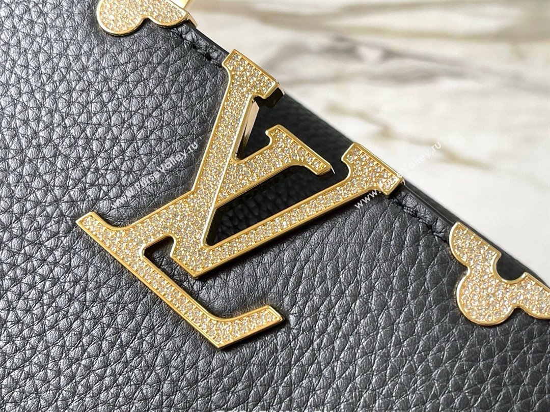 Louis Vuitton Capucines BB Bag with Strass Hardware in Black Taurillon Leather M24583 2025 (K-25011409)