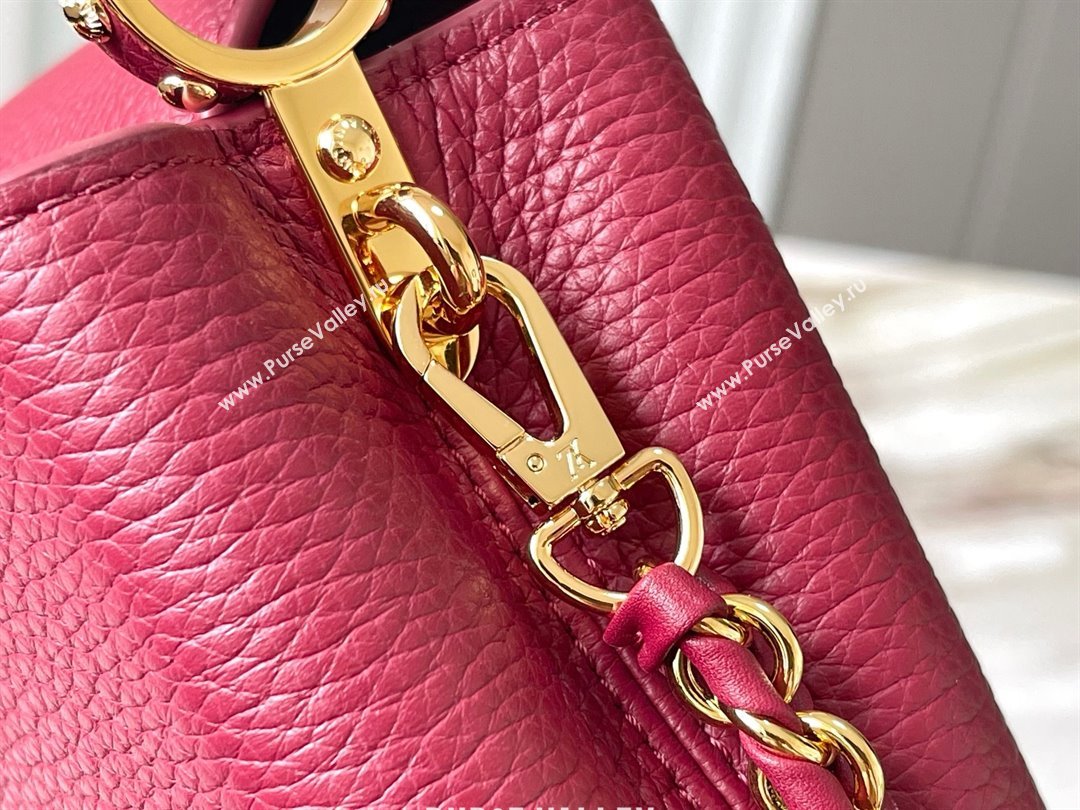 Louis Vuitton Capucines Nano Bag with Strass Hardware in Taurillon Leather M24583 Deep Red 2025 (K-25011401)