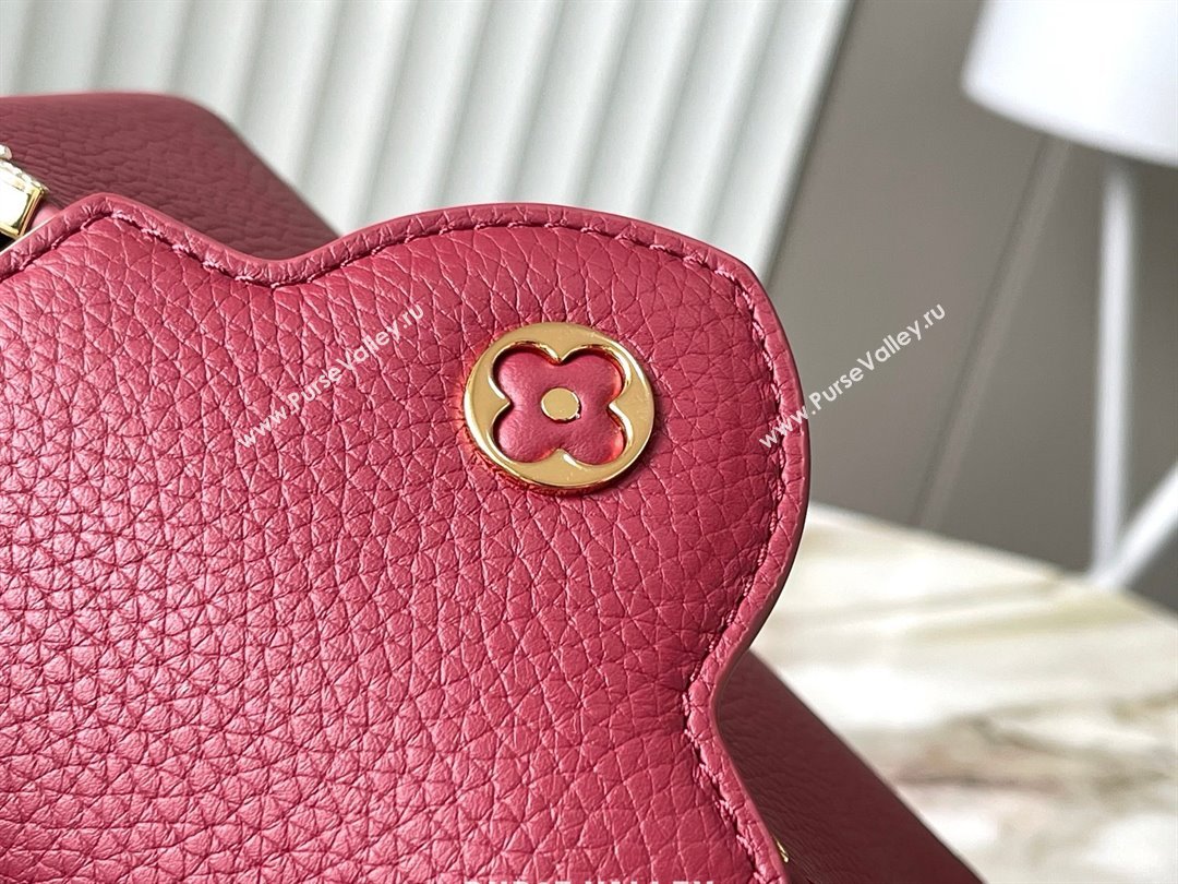 Louis Vuitton Capucines Mini Bag with Strass Hardware in Taurillon Leather Deep Red M24583 2025 (K-25011402)