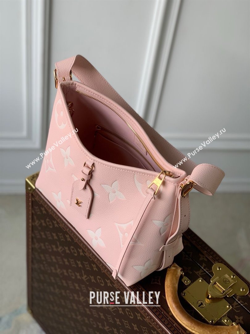 Louis Vuitton CarryAll PM Bag in Pink/Beige Embossed Grained Cowhide Leather M14209 2025 (K-25010714)