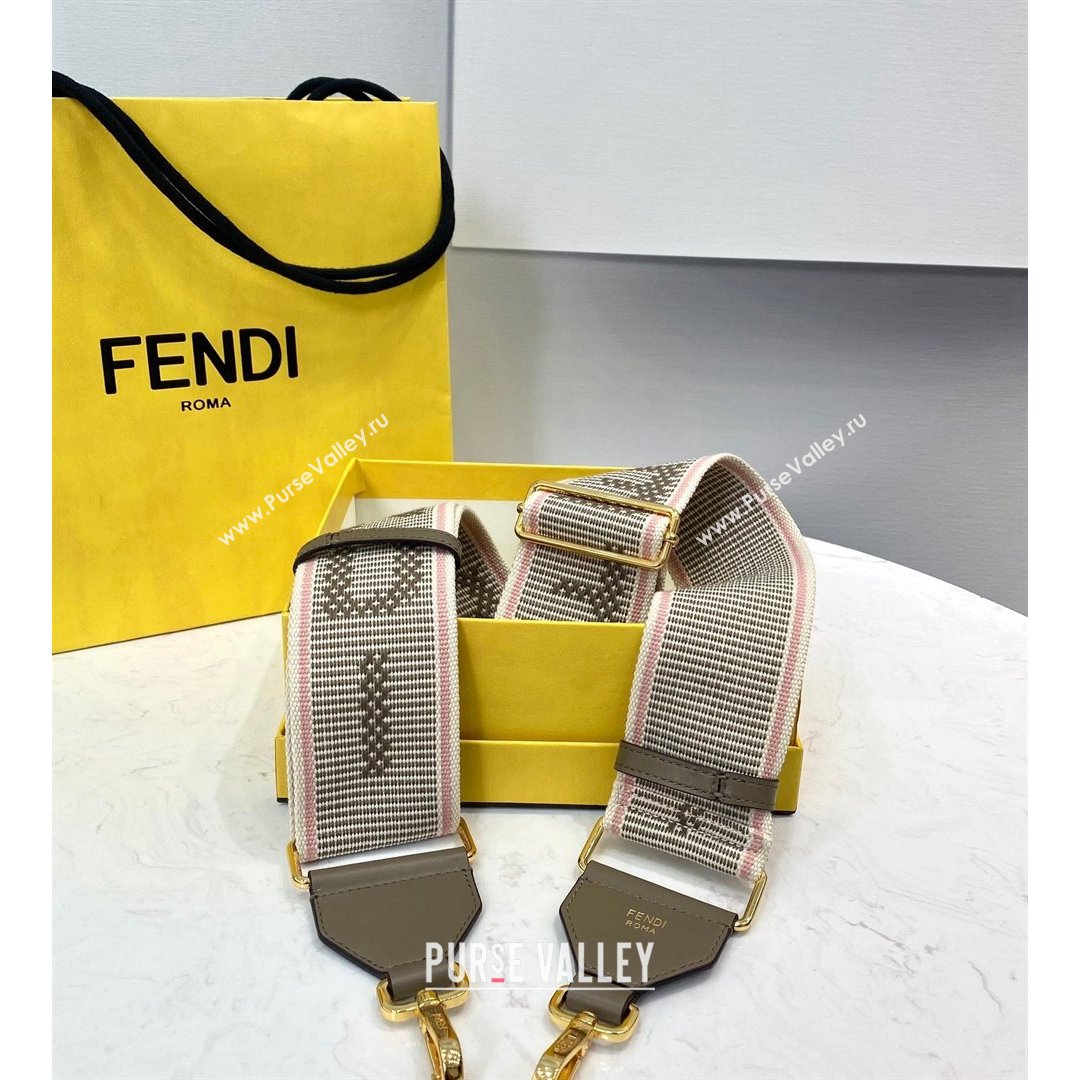 Fendi Strap You Ribbon Shoulder Strap Grey/Pink 2021 (CL-21090617)