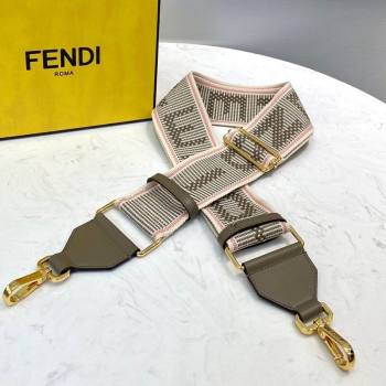 Fendi Strap You Ribbon Shoulder Strap Grey/Pink 2021 (CL-21090617)