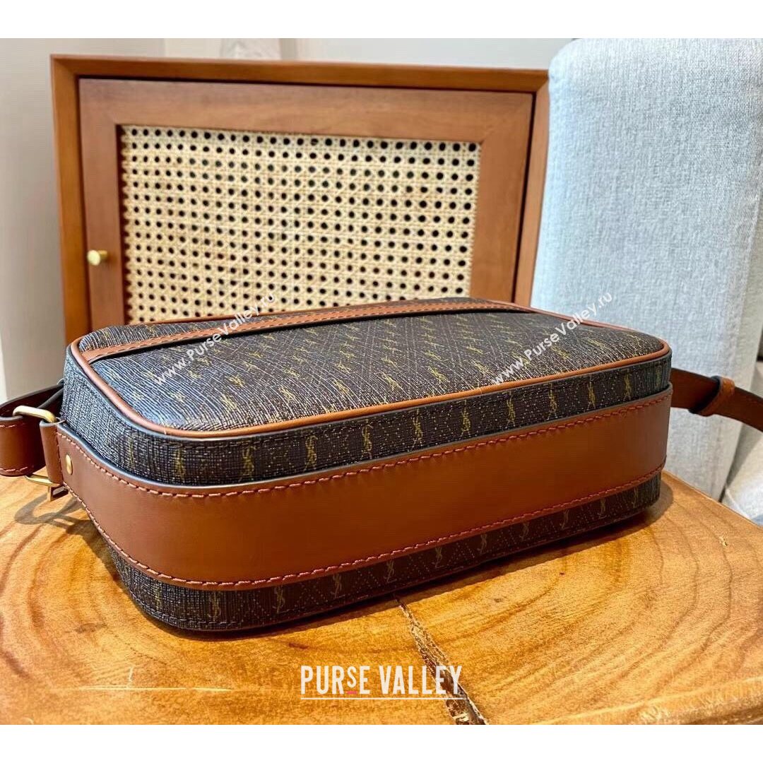 Saint Laurent Le Monogramme Camera Bag in Monogram Canvas and Smooth Leather 2021 (YID-210827067)