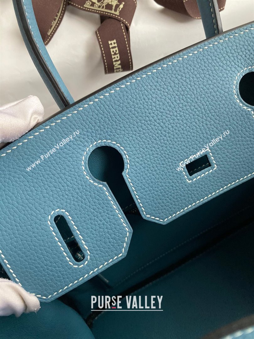 Hermes Birkin 30cm/35cm Bag in Original Togo Leather Denim Blue/Gold 2024 (Full Handmade) (XYA-24040917)