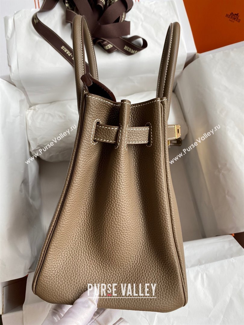 Hermes Birkin 30cm/35cm Bag in Original Togo Leather Etoupe/Gold 2024 (Full Handmade) (XYA-24070919)