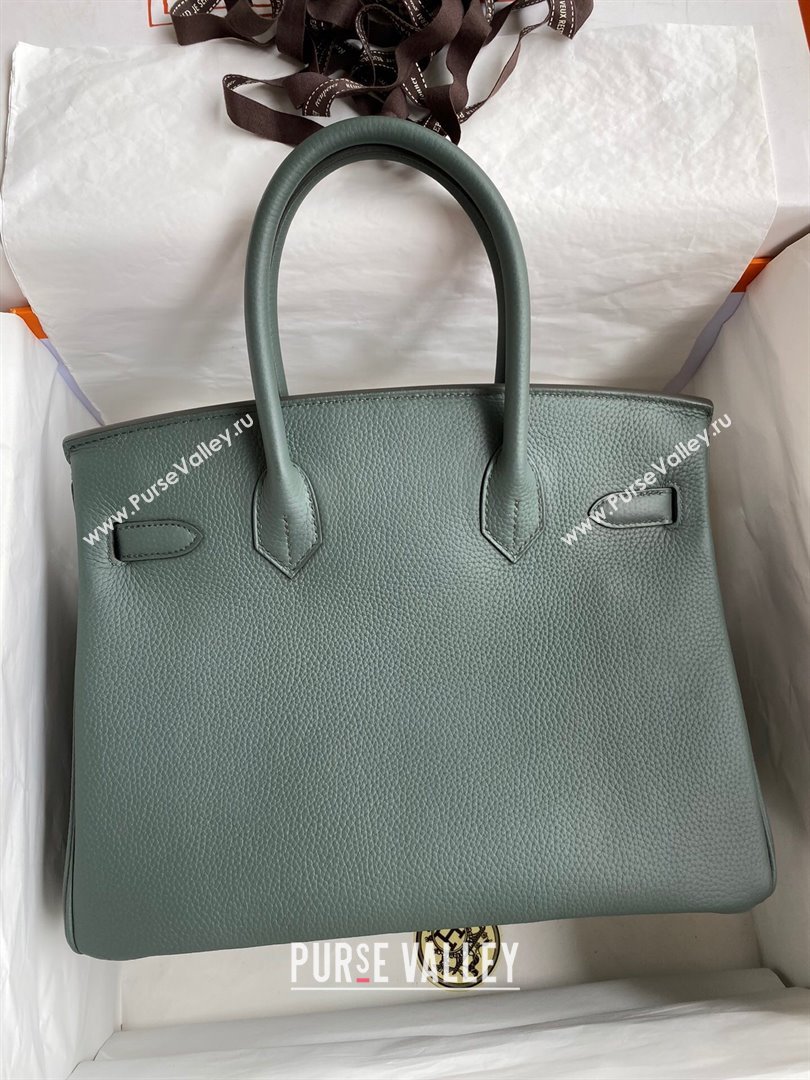 Hermes Birkin 30cm/35cm Bag in Original Togo Leather Almond Green/Gold 2024 (Full Handmade) (XYA-24040920)