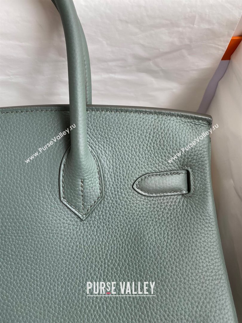 Hermes Birkin 30cm/35cm Bag in Original Togo Leather Almond Green/Gold 2024 (Full Handmade) (XYA-24040920)