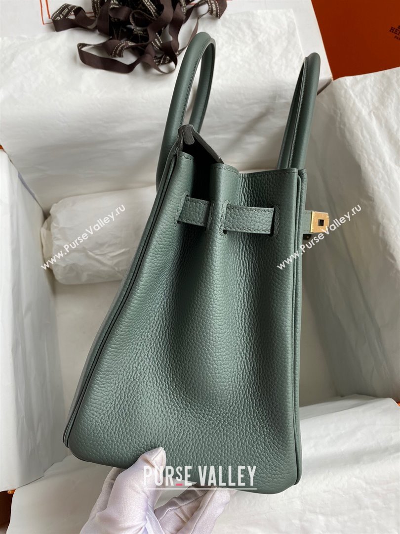 Hermes Birkin 30cm/35cm Bag in Original Togo Leather Almond Green/Gold 2024 (Full Handmade) (XYA-24040920)