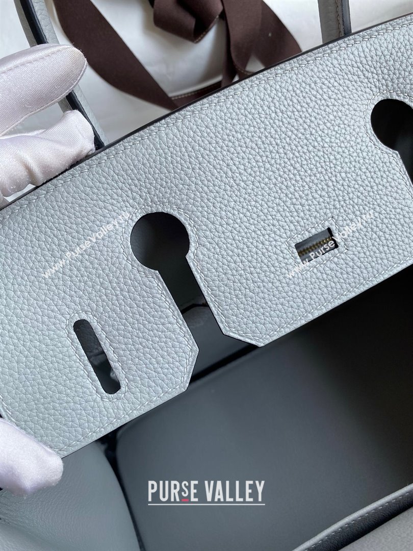 Hermes Birkin 30cm/35cm Bag in Original Togo Leather Glacier Blue/Gold 2024 (Full Handmade) (XYA-24040922)